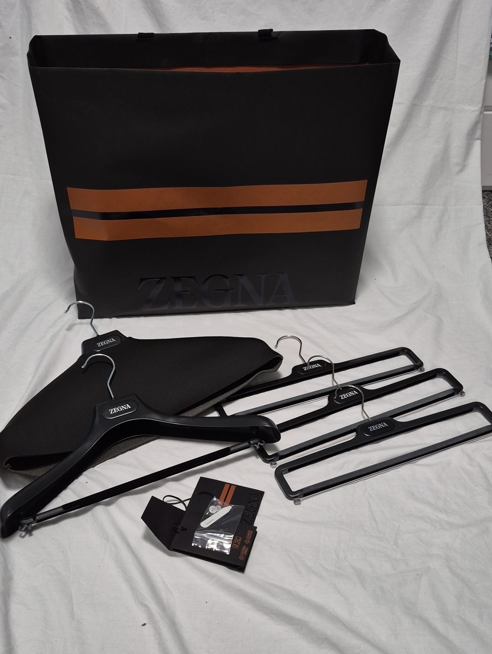 Ermenegildo Zegna Black and Brown Branded Hanger & Trouser Bar Set